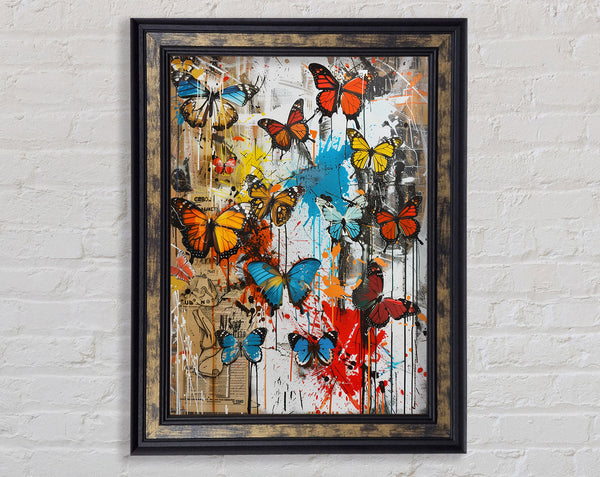 Vitton Butterfly Graffiti Framed Print