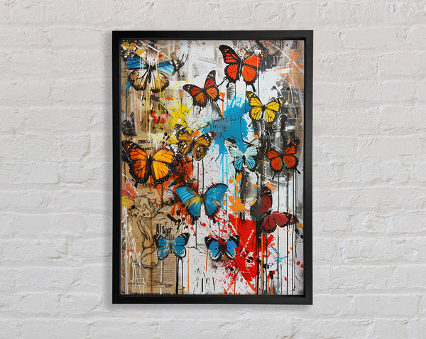 Vitton Butterfly Graffiti Framed Print