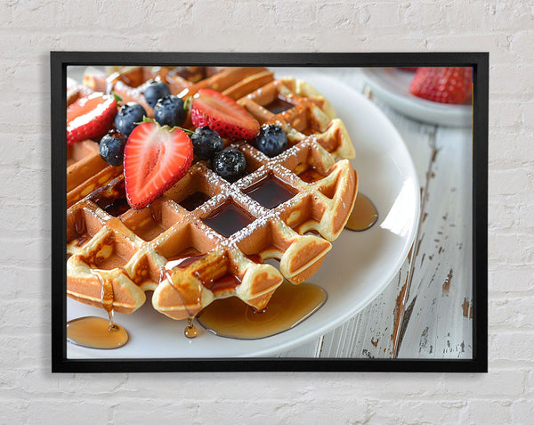 Waffles And Syrup Framed Print