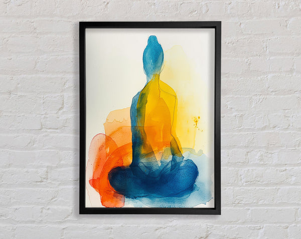 Washed Colours Buddha Framed Print