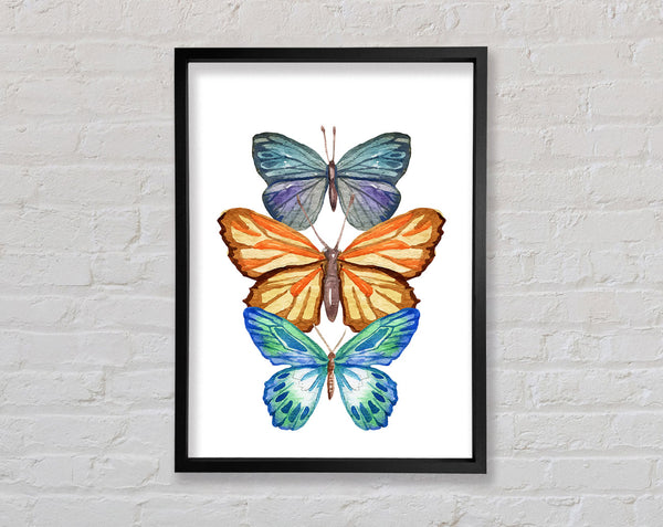 Watercolour Butterflies Framed Print