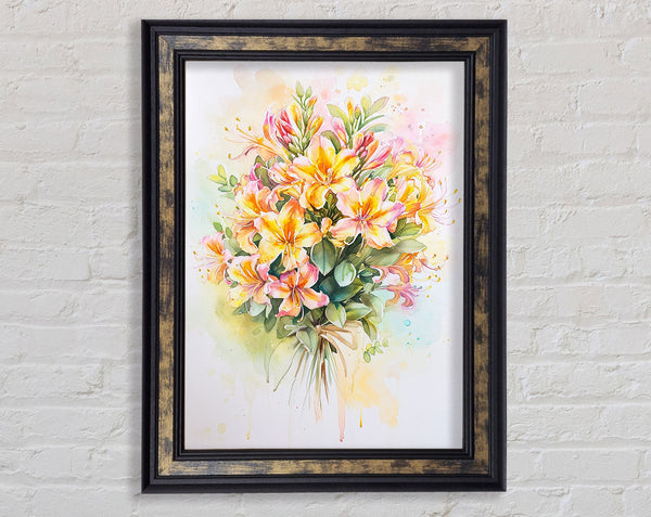 Watercolour Flowers Framed Print