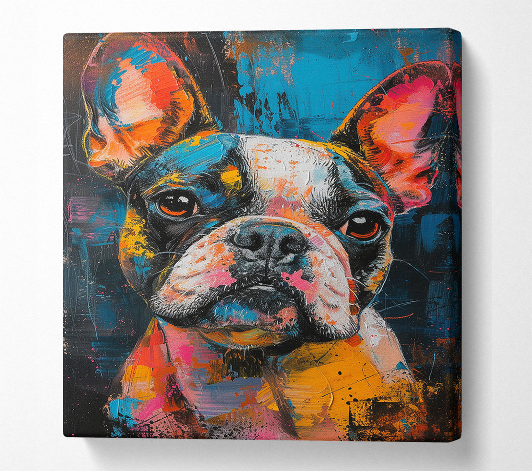  A Canvas Print of Watercolour French Bulldog Beauty Canvas Wall Art