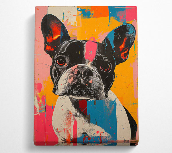  A Canvas Print of Watercolour French Bulldog Canvas Art