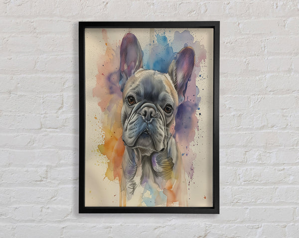 Watercolour Frenchie Cute Framed Print