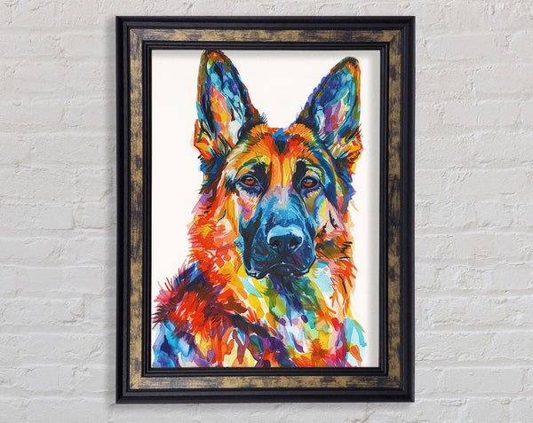 Watercolour German Shepherd Framed Print
