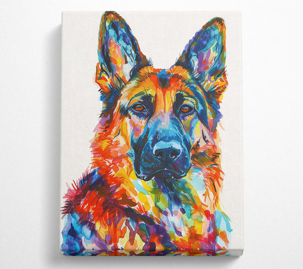  A Canvas Print of Watercolour German Shepherd Canvas Art