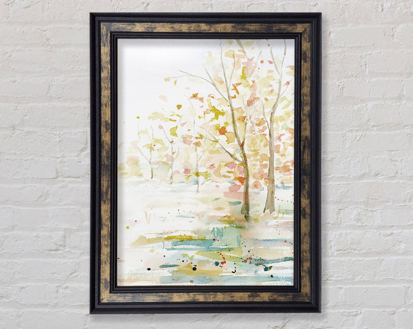 Watercolour Pastel Trees Framed Print