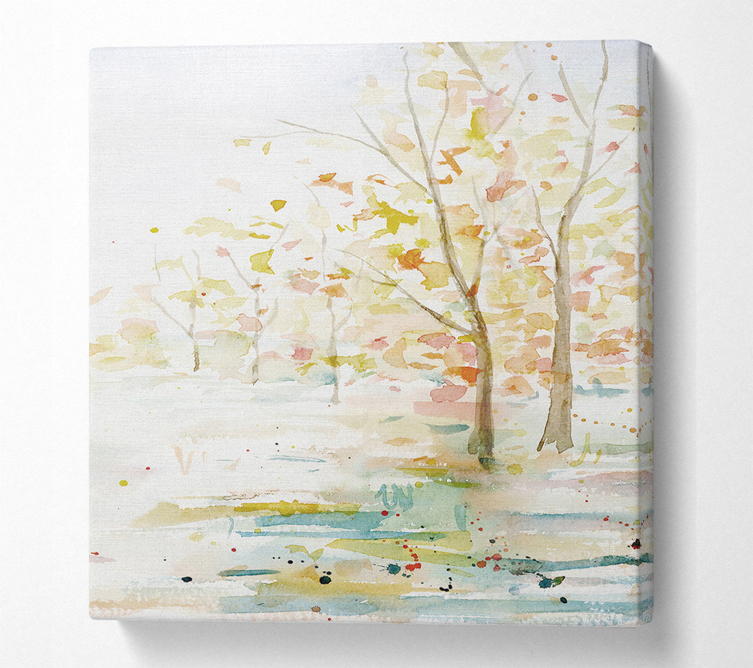  A Canvas Print of Watercolour Pastel Trees Canvas Wall Art