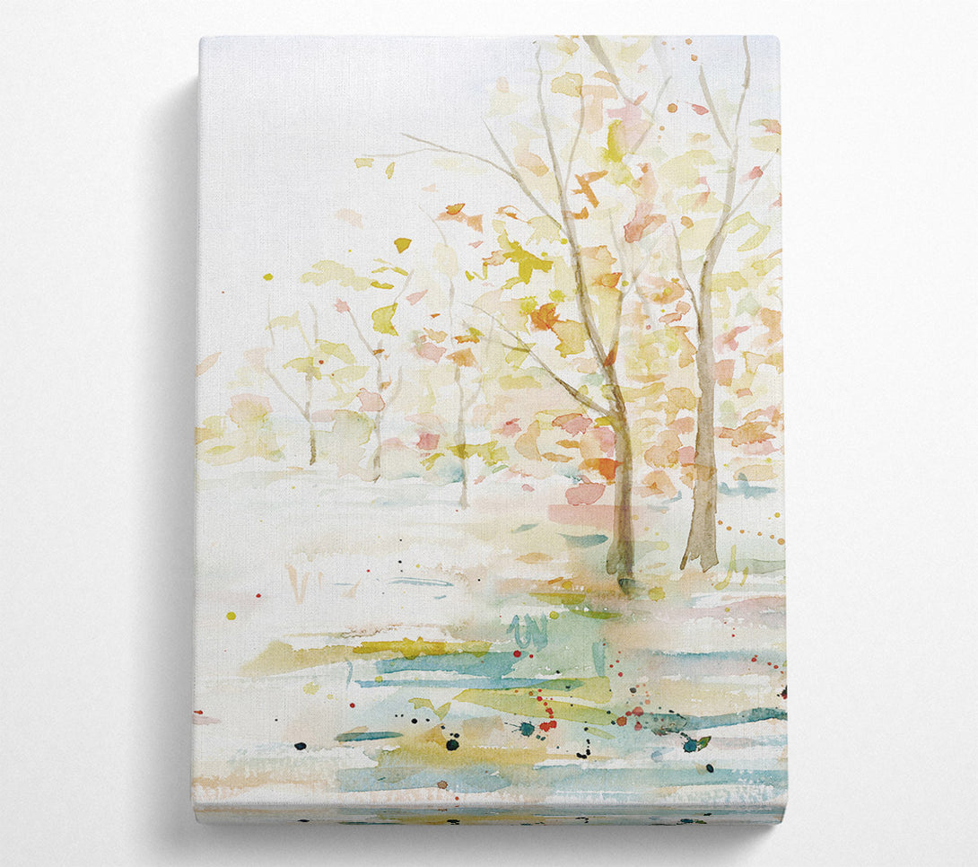  A Canvas Print of Watercolour Pastel Trees Canvas Wall Art
