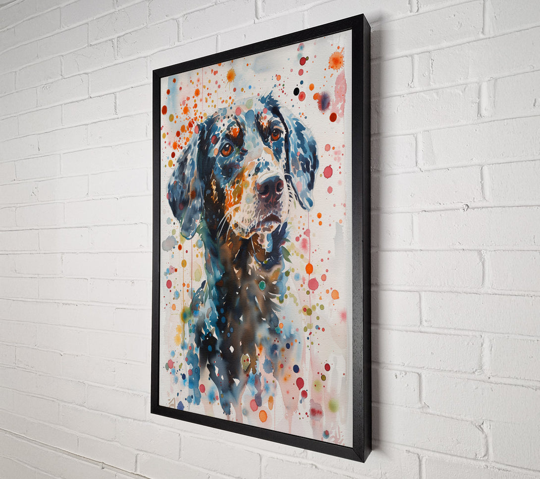  A Canvas Print of Watercolour Spots Dog Canvas Wall Art