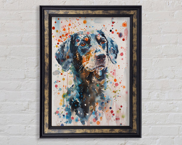 Watercolour Spots Dog Framed Print