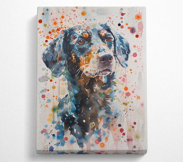  A Canvas Print of Watercolour Spots Dog Canvas Wall Art