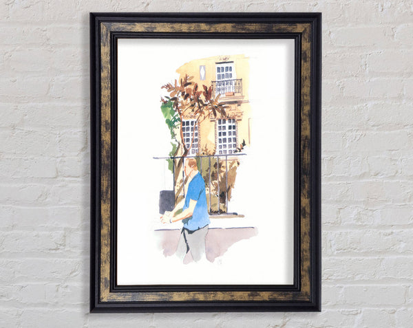 Watercolour Sun Walk Framed Print