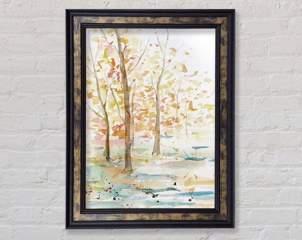 Watercolour Trees Framed Print