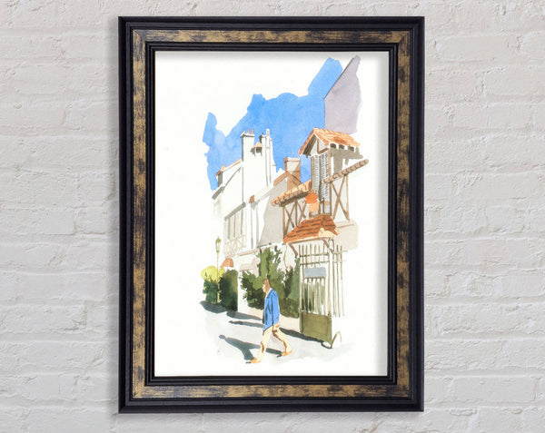 Watercolour Village Framed Print