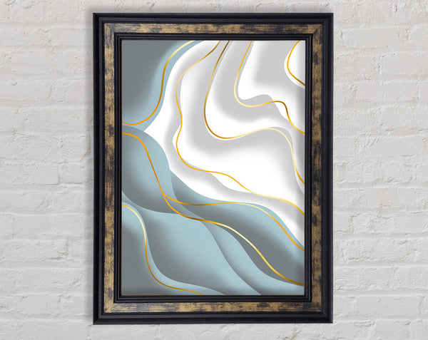Wavy Gold Lines Framed Print