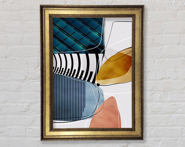 White And White Lines Framed Print