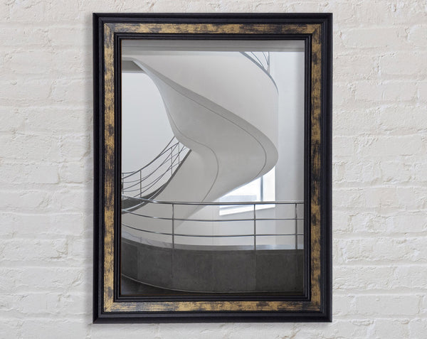 Walnut And Grey Spiral Staircase Framed Print