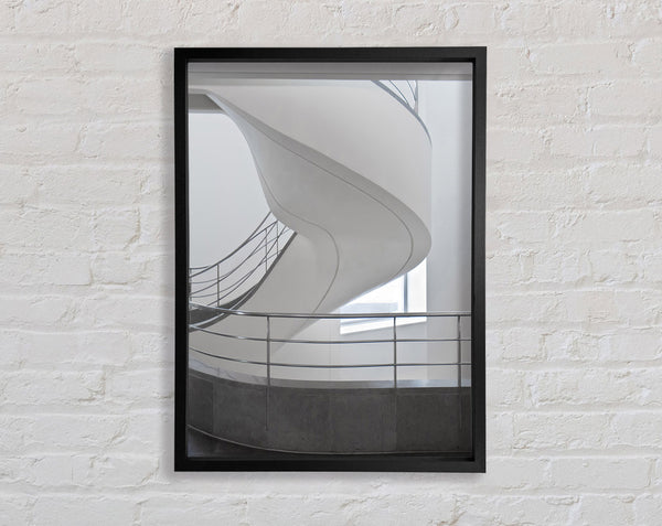 White And Grey Spiral Staircase Framed Print