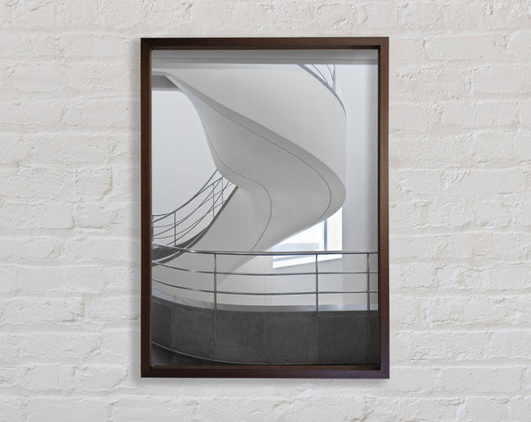 Walnut And Grey Spiral Staircase Framed Print