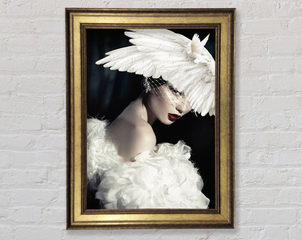 White Bird Woman Framed Print