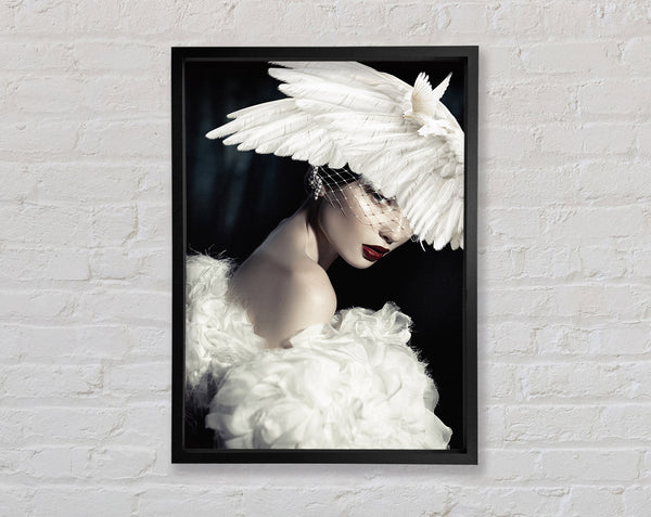 White Bird Woman Framed Print