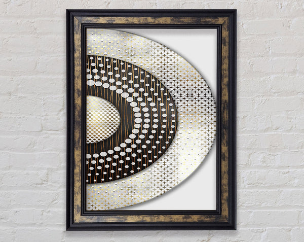 Walnut Circle Abstract Dots Framed Print