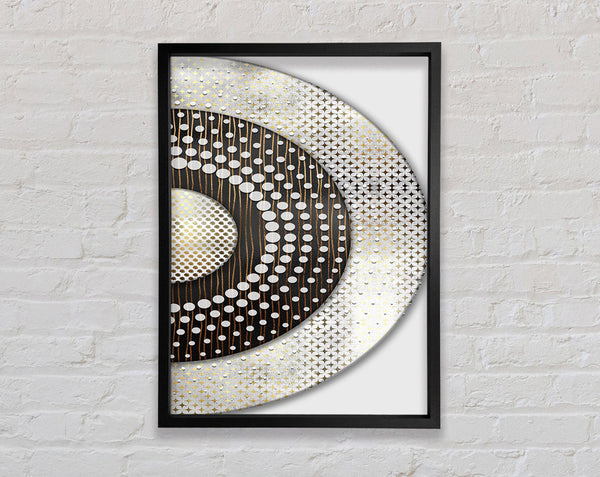 White Circle Abstract Dots Framed Print