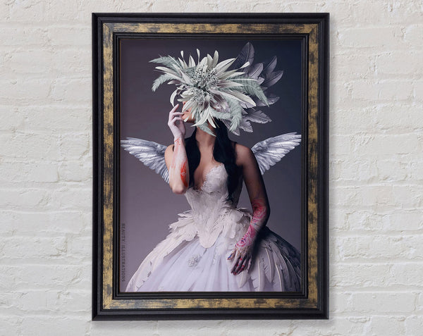 Walnut Dress Feathers Framed Print