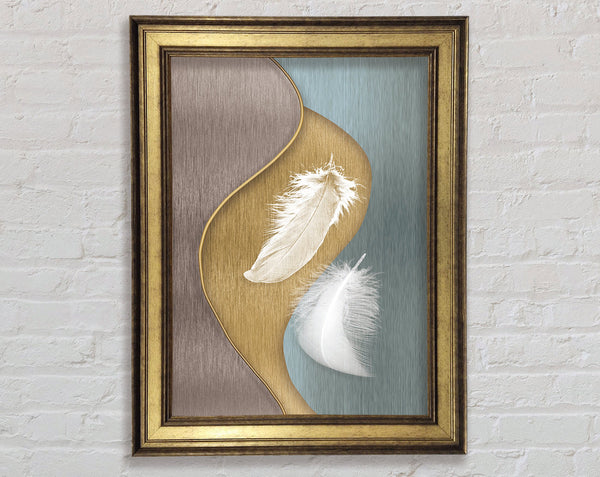 White Feathers Framed Print