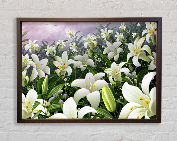 Walnut Lillies Paradise Framed Print