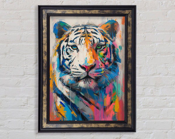Walnut Tiger Colour Framed Print