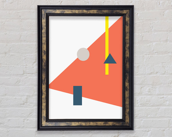 Walnut With Orange Shape Framed Print