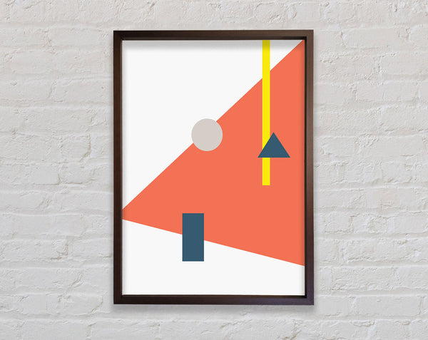 Walnut With Orange Shape Framed Print
