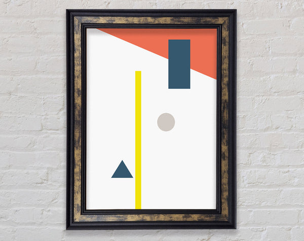Walnut With Shapes Framed Print