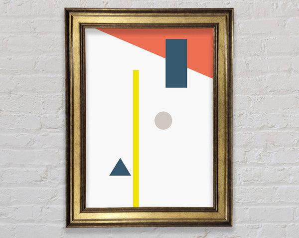 White With Shapes Framed Print