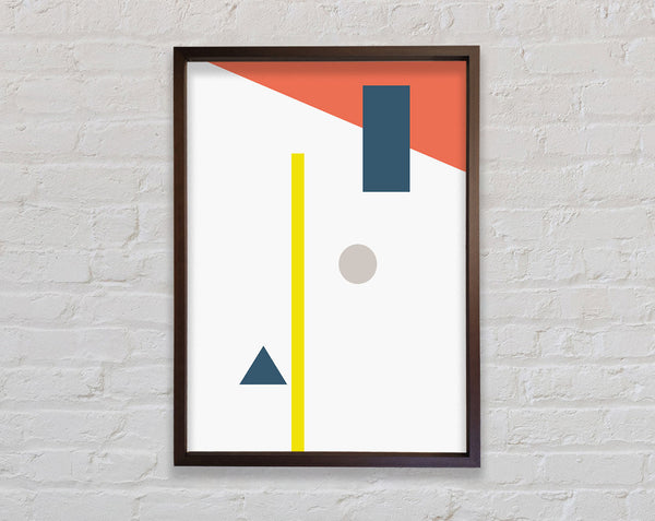 Walnut With Shapes Framed Print