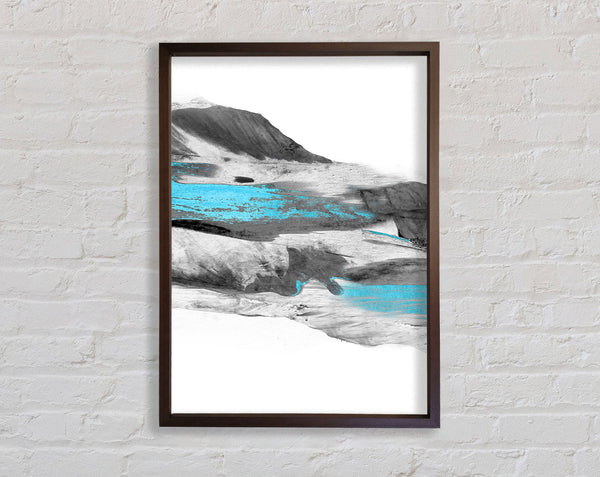 Walnut  Grey Abstract Pattern Framed Print