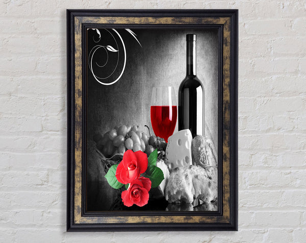 Wine And Cheese Framed Print