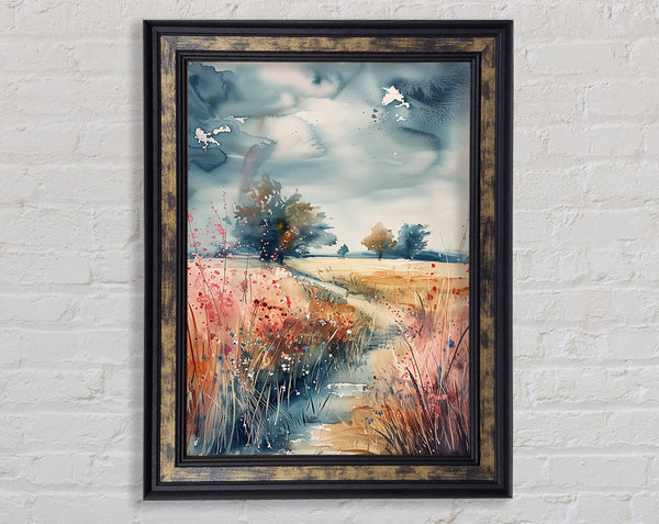 Winter Skies Above The Feilds Framed Print