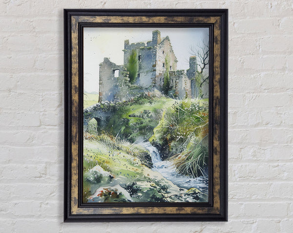 Winter Walk Ruins Framed Print