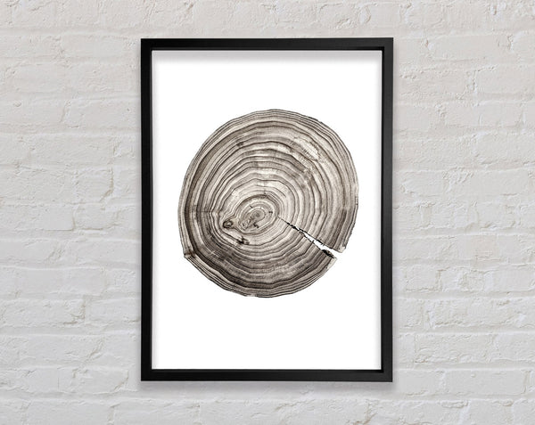 Wood Effect Circle Framed Print