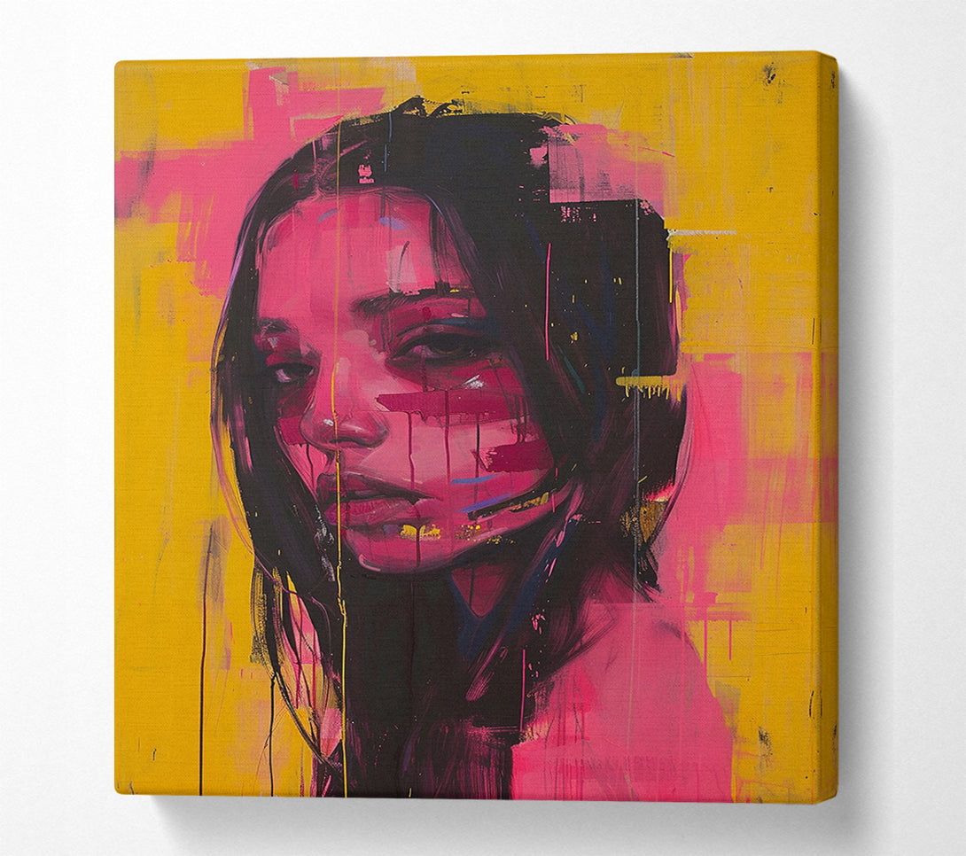  A Canvas Print of Yellow And Pink Lady Canvas Art