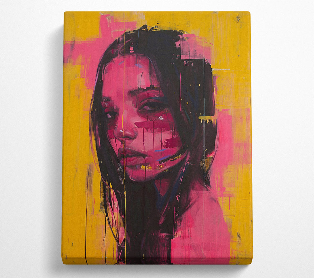  A Canvas Print of Yellow And Pink Lady Canvas Art