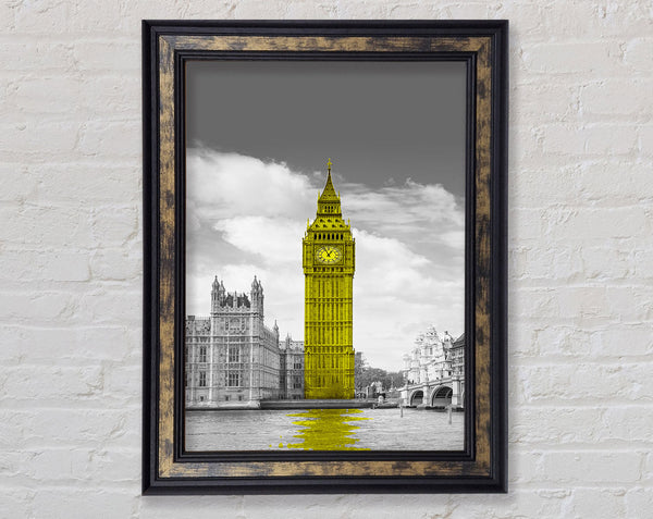 Yellow Big Ben Framed Print