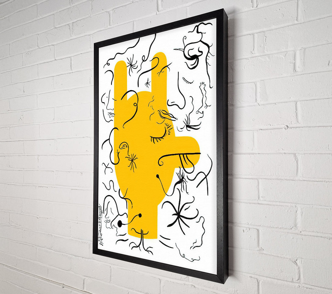  A Canvas Print of Yellow Hand Lines Canvas Art