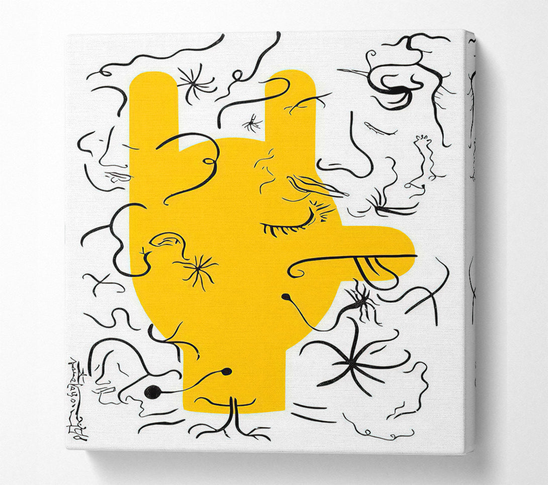  A Canvas Print of Yellow Hand Lines Canvas Art