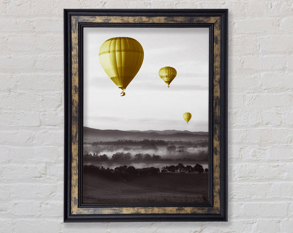 Yellow Hot Air Ballons Framed Print