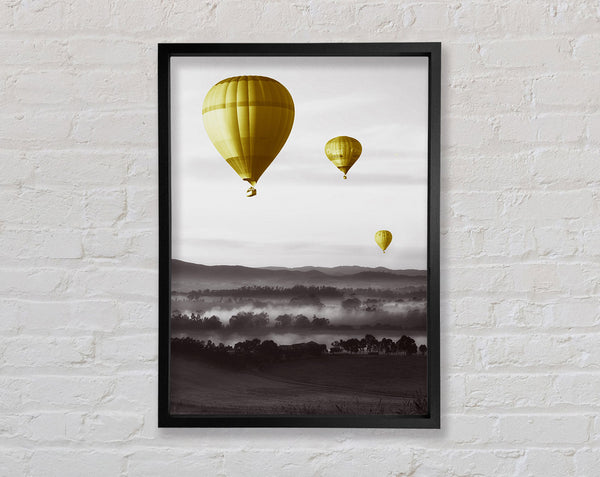 Yellow Hot Air Ballons Framed Print